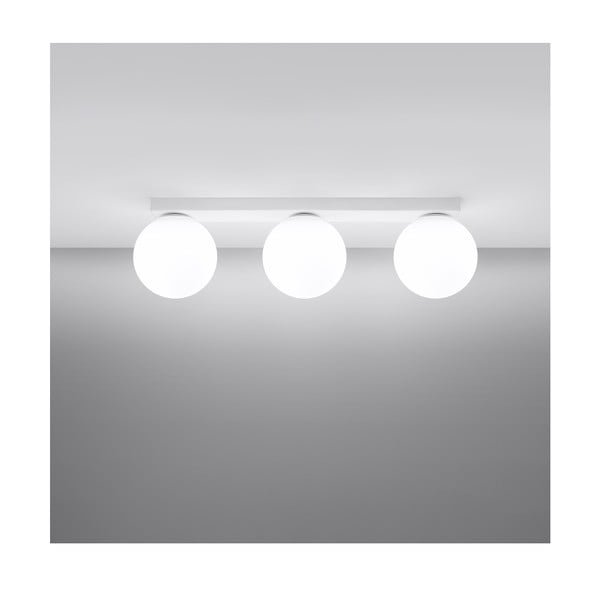 Lampada da soffitto bianca con paralume in vetro ø 12 cm Umerta - Sollux-image-2