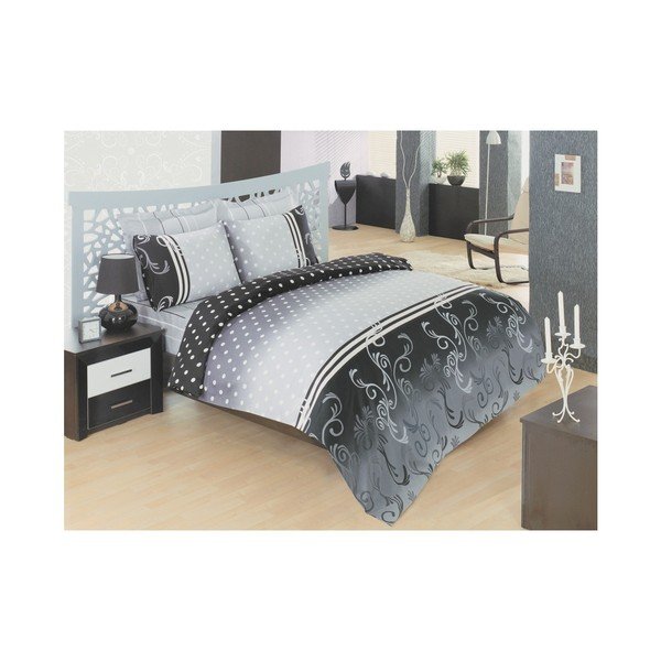 Biancheria da letto in cotone con lenzuolo per letto matrimoniale e 2 federe Buse, 200 x 220 cm - Mijolnir