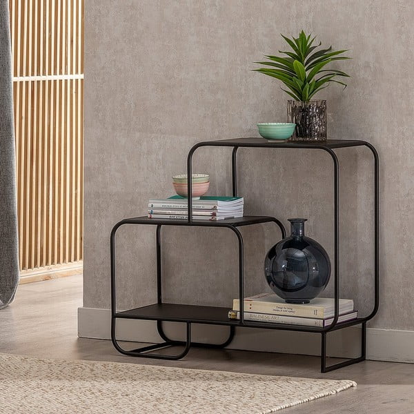 Scaffale in metallo nero 72x68 cm Sleco - Ixia-image-2