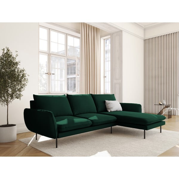 Divano angolare in velluto verde scuro (angolo destro) Vienna - Cosmopolitan Design-image-1