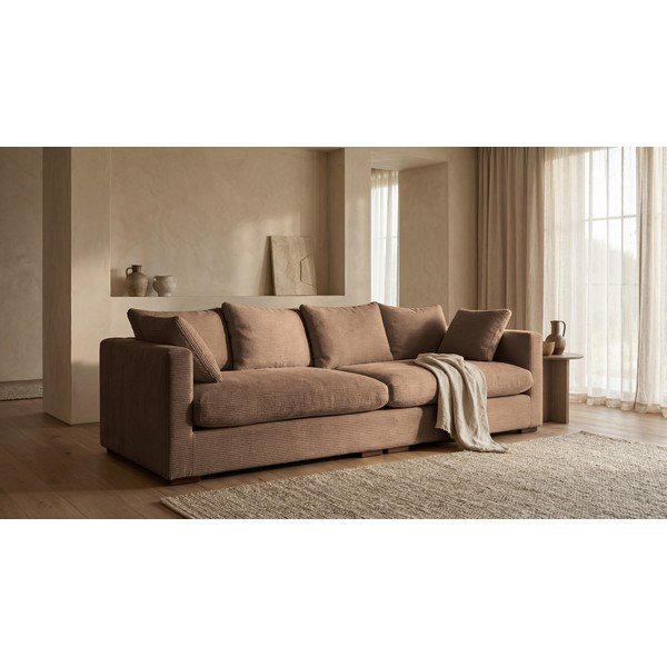 Divano in velluto a coste marrone chiaro 266 cm Comfy - Scandic-image-1