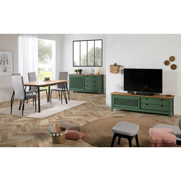 Tavolo TV in legno verde Bruna - Marckeric-image-1
