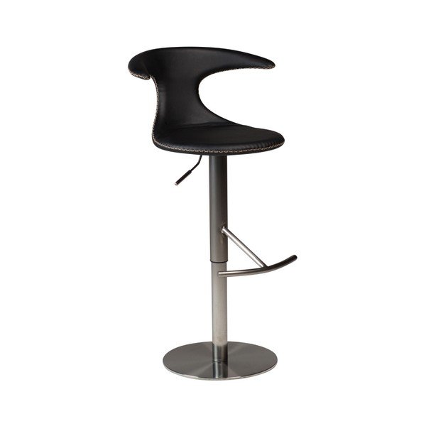 Sedia da bar regolabile nera con seduta in pelle Flair - DAN-FORM Denmark