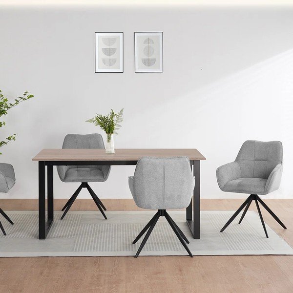 Tavolo da pranzo con piano effetto rovere 90x160 cm Luton – Støraa-image-2