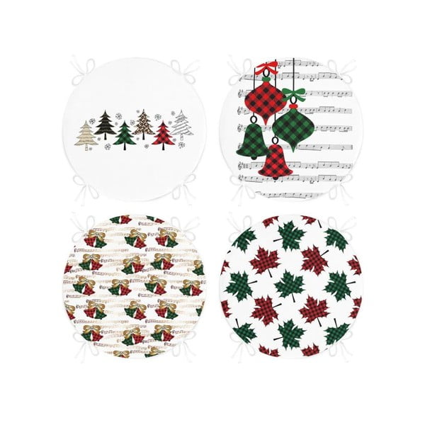 Set di cuscini per sedie a tema natalizio 4 pz ø 40 cm Tartan – Mila Home