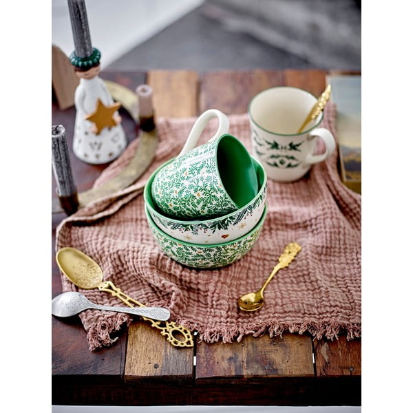 Tazze in set color crema in gres a tema natalizio 2 pz 300 ml Beth – Bloomingville-image-2