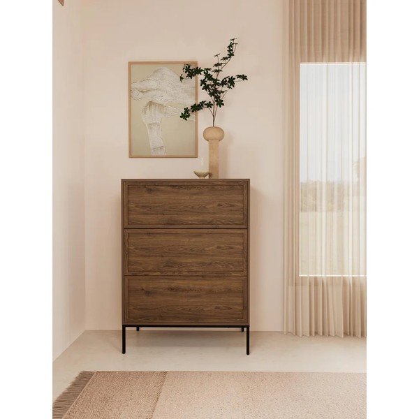 Credenza colore naturale scuro con effetto rovere 80x110x40 cm Palmdale – Actona-image-1