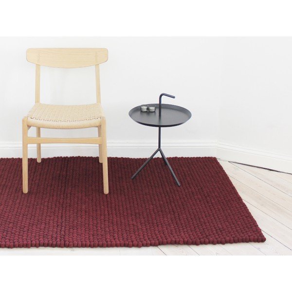 Tappeto in lana con palline di ciliegio scuro, 120 x 180 cm Ball Rugs - Wooldot-image-1