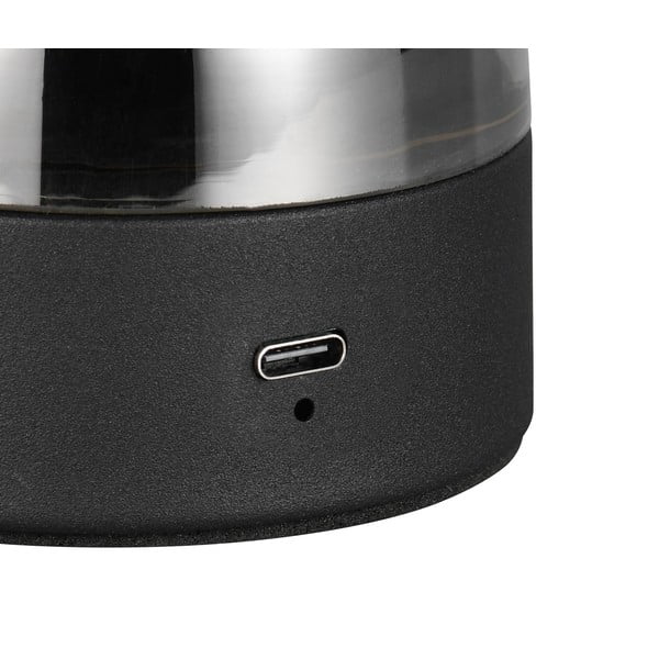 Lampada da tavolo LED grigia con paralume in vetro (altezza totale 18 cm) Dooley – Trio-image-3