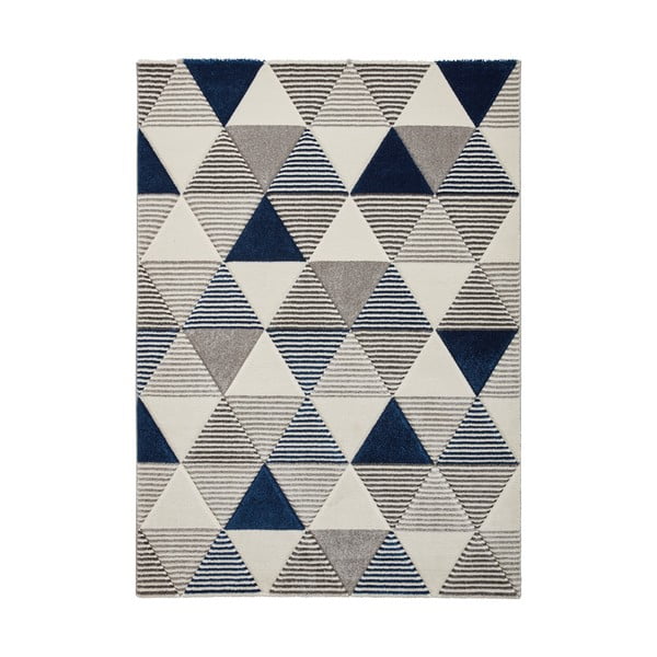 Tappeto grigio-blu Geo, 160 x 220 cm Brooklyn - Think Rugs