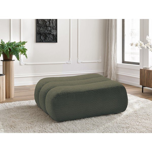 Poggiapiedi verde con rivestimento in bouclé Azra – Bobochic Paris-image-1