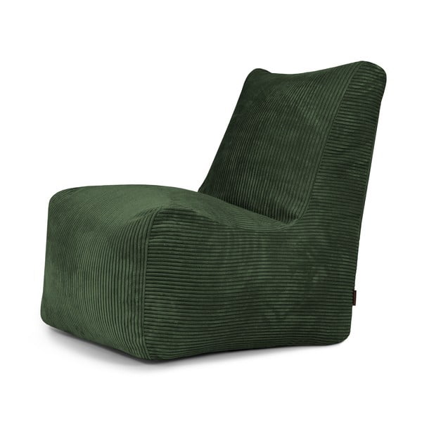 Puof a sacco verde con rivestimento in velluto a coste Seat Lounge – SLOWDOWN