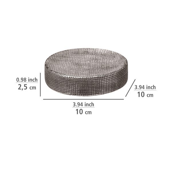 Portasapone in ceramica color argento Rivara - Wenko-image-4