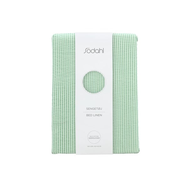 Set copripiumino e federa verde chiaro in cotone per letto singolo 140x200 cm Cheerful – Södahl-image-4