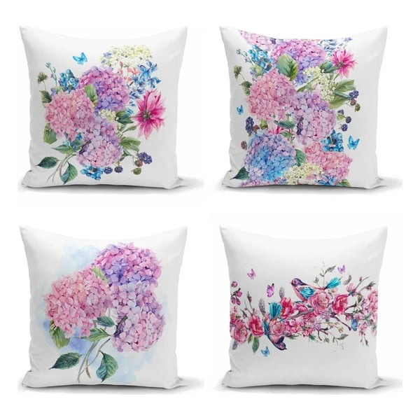 Set di 4 federe decorative Viola Rosa, 45 x 45 cm - Minimalist Cushion Covers