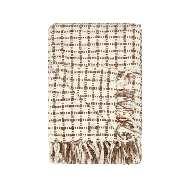 Plaid beige a quadri, 130 x 170 cm - Tiseco Home Studio