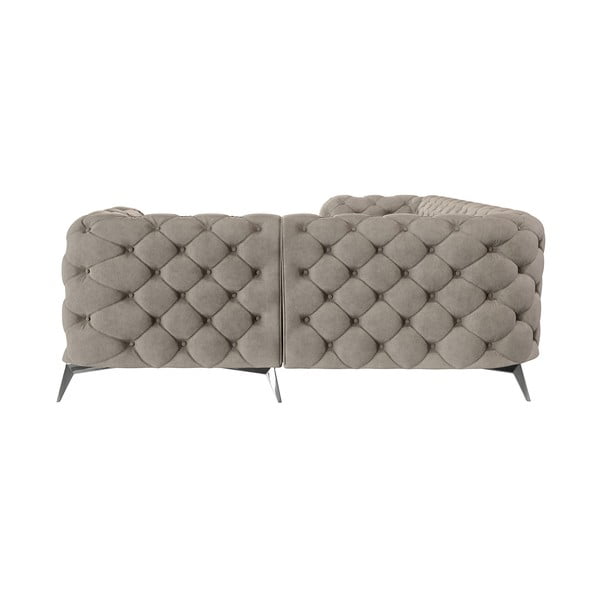 Divano angolare greige (con penisola a destra/a L) con rivestimento in velluto Chelsea – Ropez-image-3