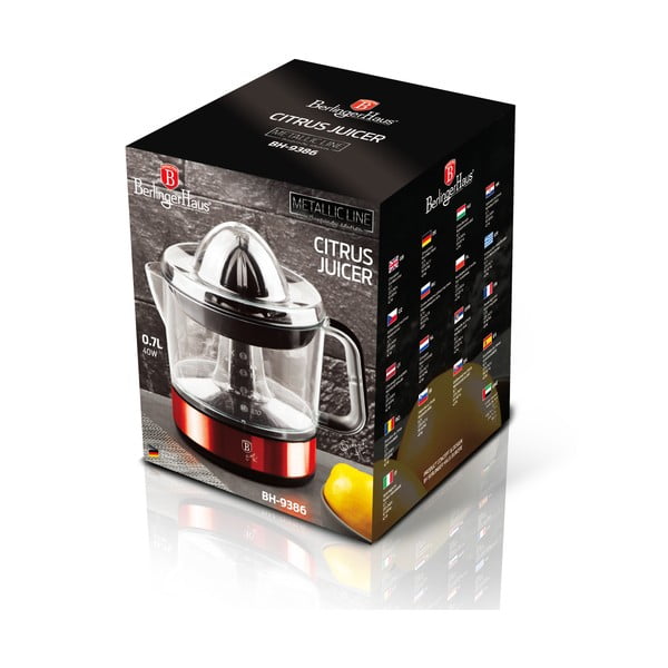 Pressa elettrica rossa per agrumi Burgundy Metallic Line - BerlingerHaus-image-3