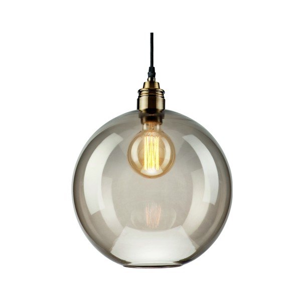 Lampadario nero/grigio con paralume in vetro ø 30 cm Silvia – LAMKUR-image-1