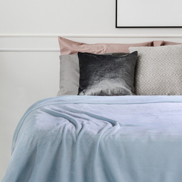 Coperta in microfibra azzurra BabyBlue, 170 x 210 cm Fluff - DecoKing-image-1