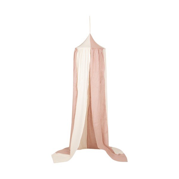 Baldacchino in cotone bianco e rosa Powder Pink Circus - Moi Mili