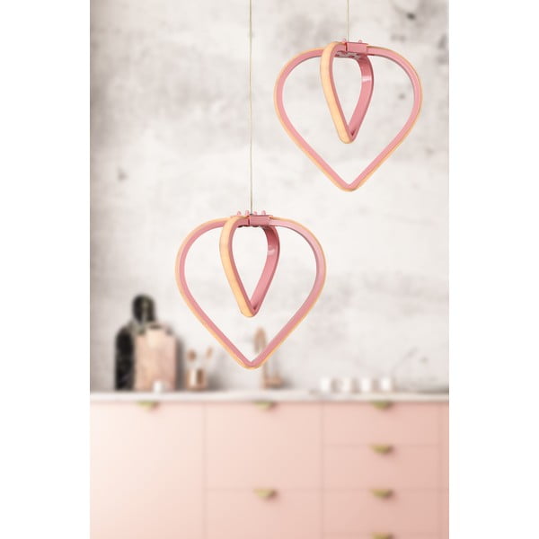 Lampadario LED rosa in metallo ø 20 cm Sevinc – Squid Lighting-image-1