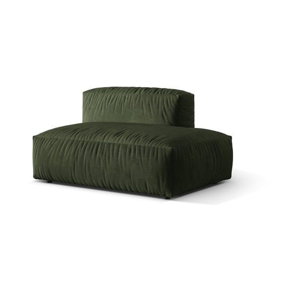 Parte divano componibile verde (con penisola a destra) con rivestimento in velluto Martina – Micadoni -image-1