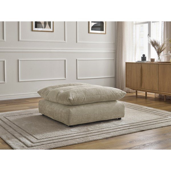 Poggiapiedi beige con rivestimento in ciniglia Neil – Bobochic Paris-image-1