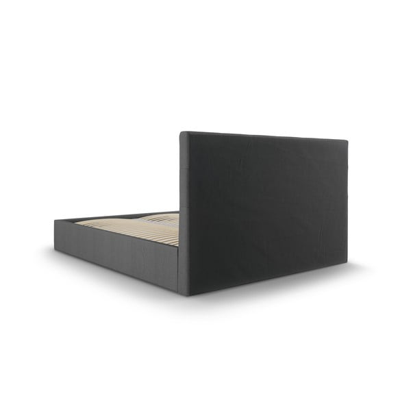 Letto matrimoniale imbottito grigio scuro con contenitore con griglia 180x200 cm Nerin - Mazzini Beds-image-4