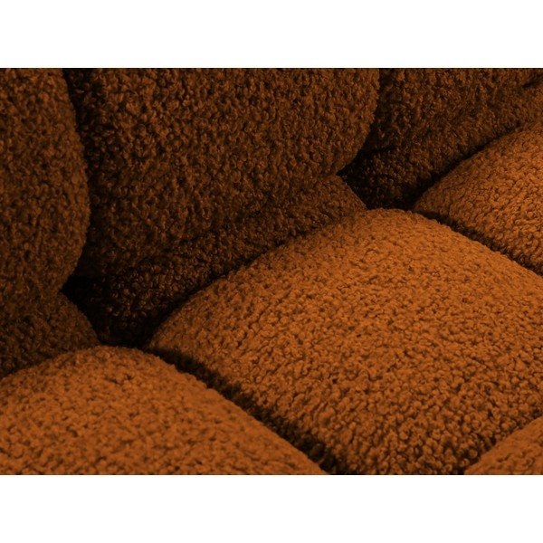Divano angolare componibile color terracotta (con penisola a sinistra/con chaise lounge) con rivestimento in bouclé – Micadoni -image-4