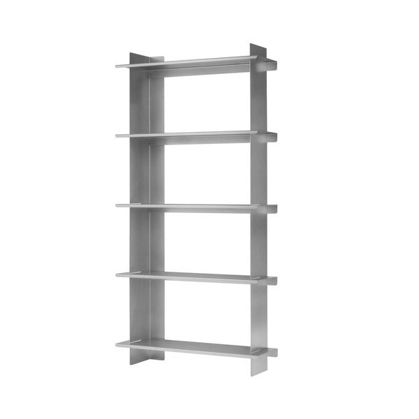 Mensola argentata in acciaio inox con ripiani multipli 70 cm Tivo Shelving Unit - 5-tier – noo.ma
