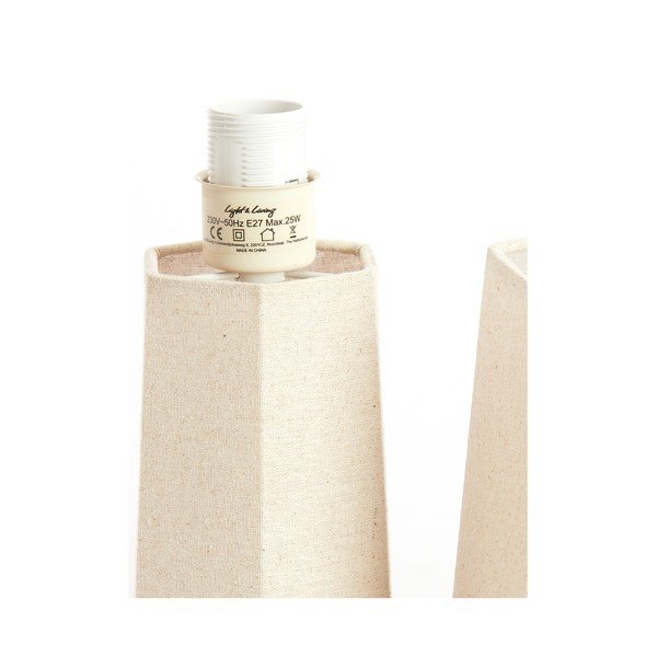 Lampada da tavolo color crema con paralume in tessuto (altezza totale 50 cm) Musabo – Light & Living-image-2