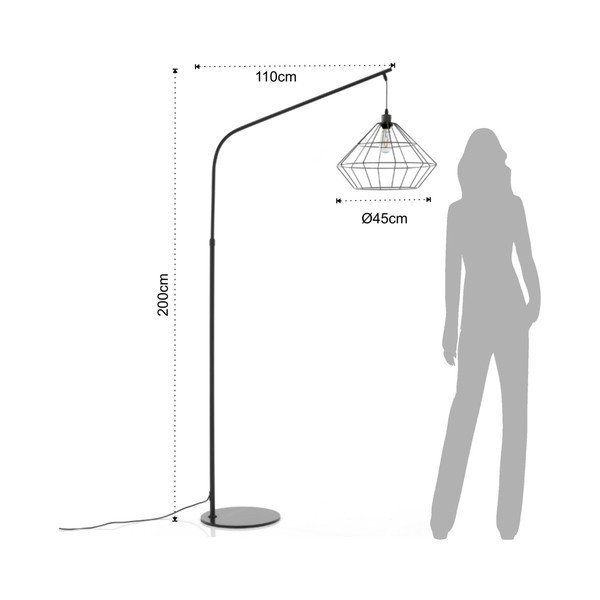 Lampada da terra nera Diamond - Tomasucci-image-3