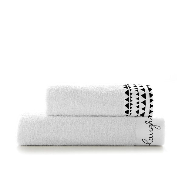 Set di 2 asciugamani in cotone Live Live Juego - Blanc-image-2
