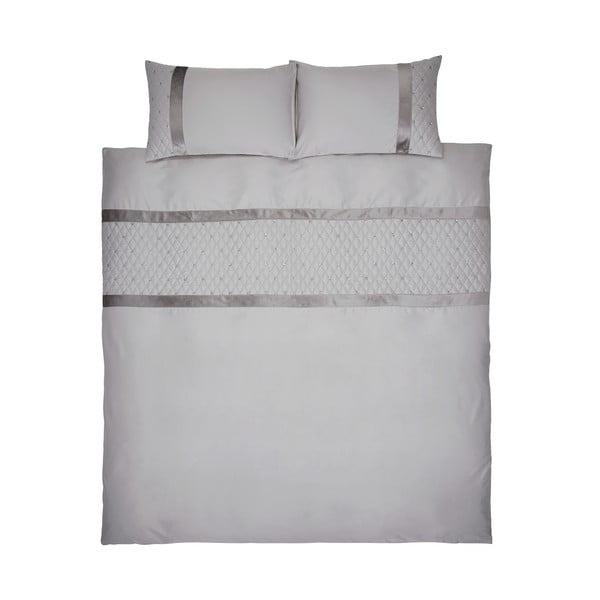 Set copripiumino e federa grigio in microsatinato per letto matrimoniale e per letto esteso 230x220 cm Sequin Cluster – Catherine Lansfield
