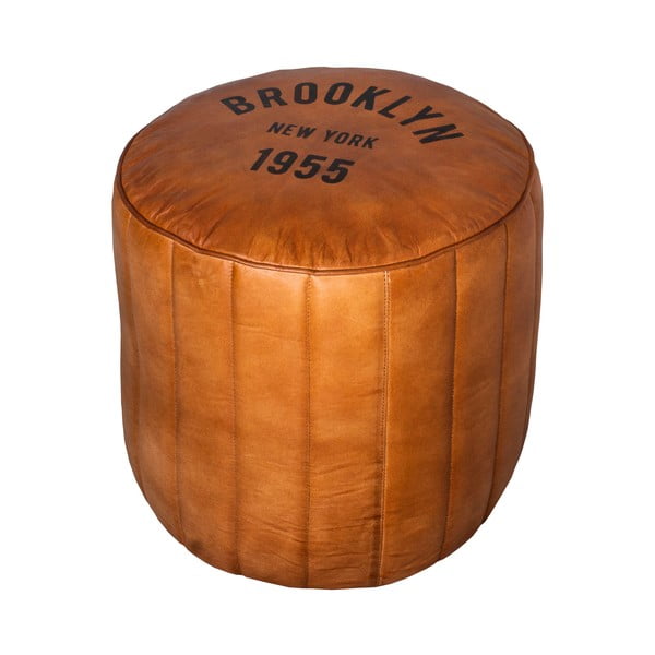 Sgabello in pelle marrone cognac Brooklyn - Antic Line