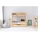 Letto da bambini a castello/estraibile di colore naturale con contenitore con rete inclusa 80x200 cm CLPBN – Adeko