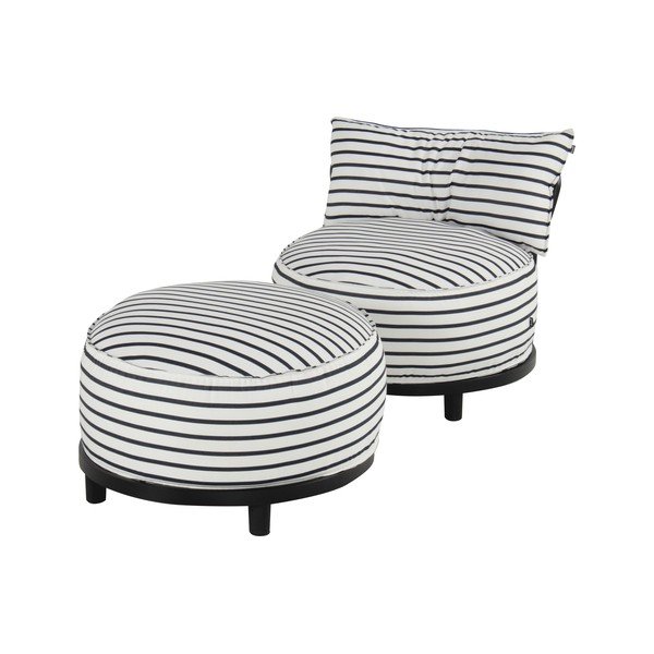 Poltrona da giardino imbottita bianca e blu Emma - Hartman-image-2