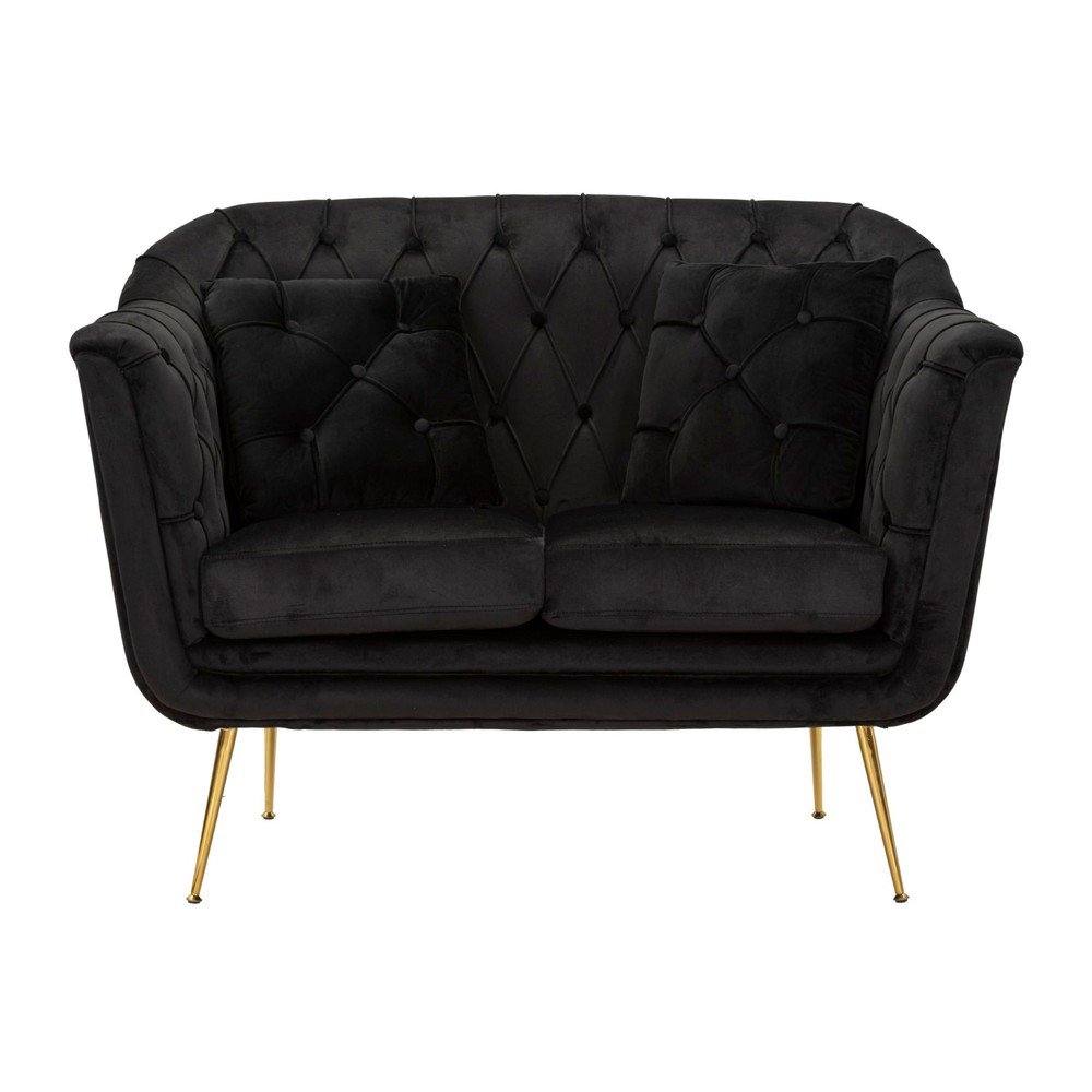 Divano nero con rivestimento in velluto 130 cm Budapest – Mauro Ferretti | Divani