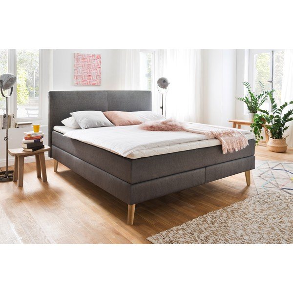 Letto boxspring color antracite 160x200 cm Greta – Meise Möbel-image-4