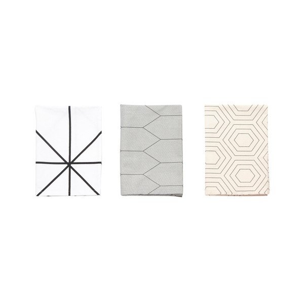Sada 3 utěrek Husch Geometric