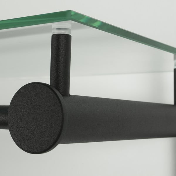 Appendiabiti da parete in metallo nero con ripiano Suza - Spinder Design-image-3