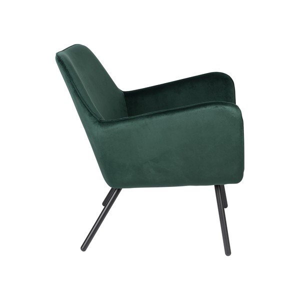 Poltrona in velluto verde scuro Bon - White Label-image-3