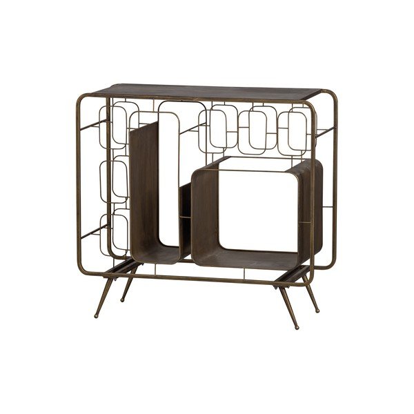 Cantinetta dorata in metallo numero di bottiglie 6, 87x80,5x33 cm Capo – WOOOD-image-2