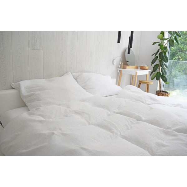 Biancheria da letto in mussola bianca per letto matrimoniale 200x200 cm Plain Muslin - Butter Kings-image-1