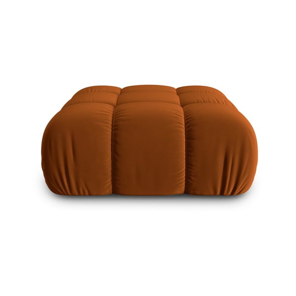 Pouf in velluto arancione Bellis - Micadoni Home