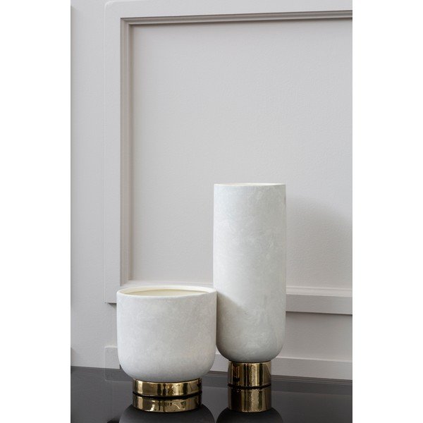 Vaso da fiori in gres bianco-oro Callie, ø 18 cm - Premier Housewares-image-1