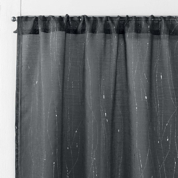 Tende in voile antracite in set da 2 70x200 cm Filiane - douceur d'intérieur-image-1