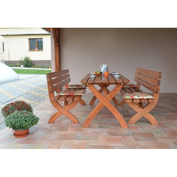 Panchina da giardino in legno marrone Strong - Rojaplast-image-1