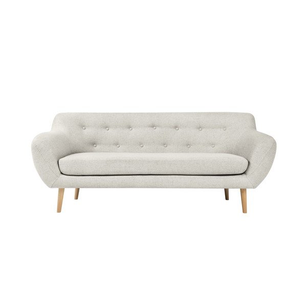 Divano a tre posti crema con gambe chiare Sicile - Mazzini Sofas
